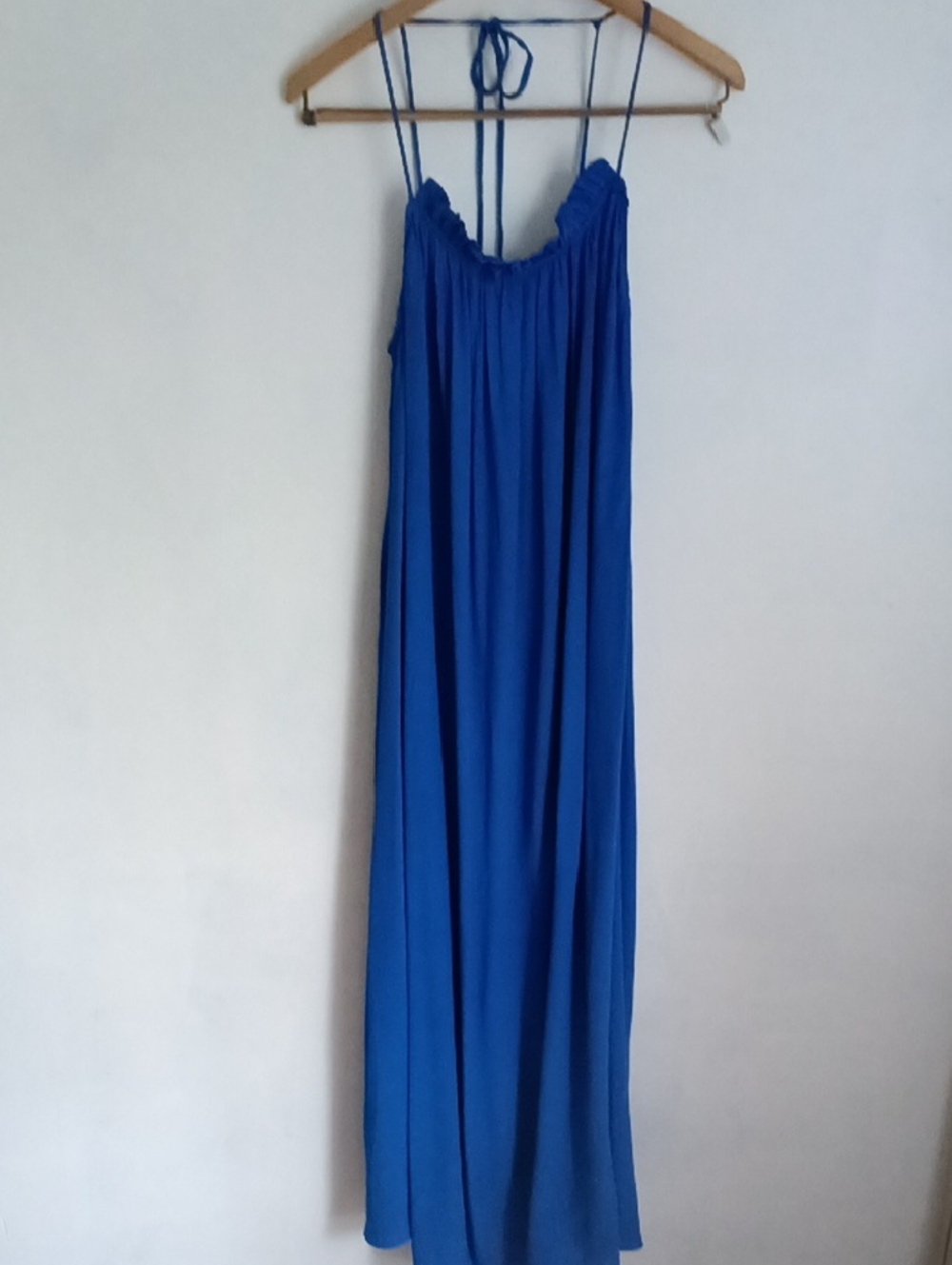 Women's Blue Halter Maxi Dress